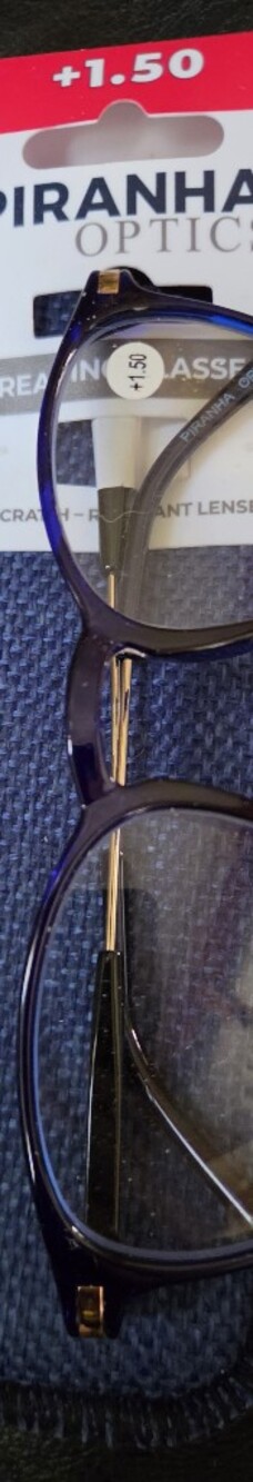 Blue Round Women's Fashion Glasses NEW W/case +1.50 - Picture 2 of 4